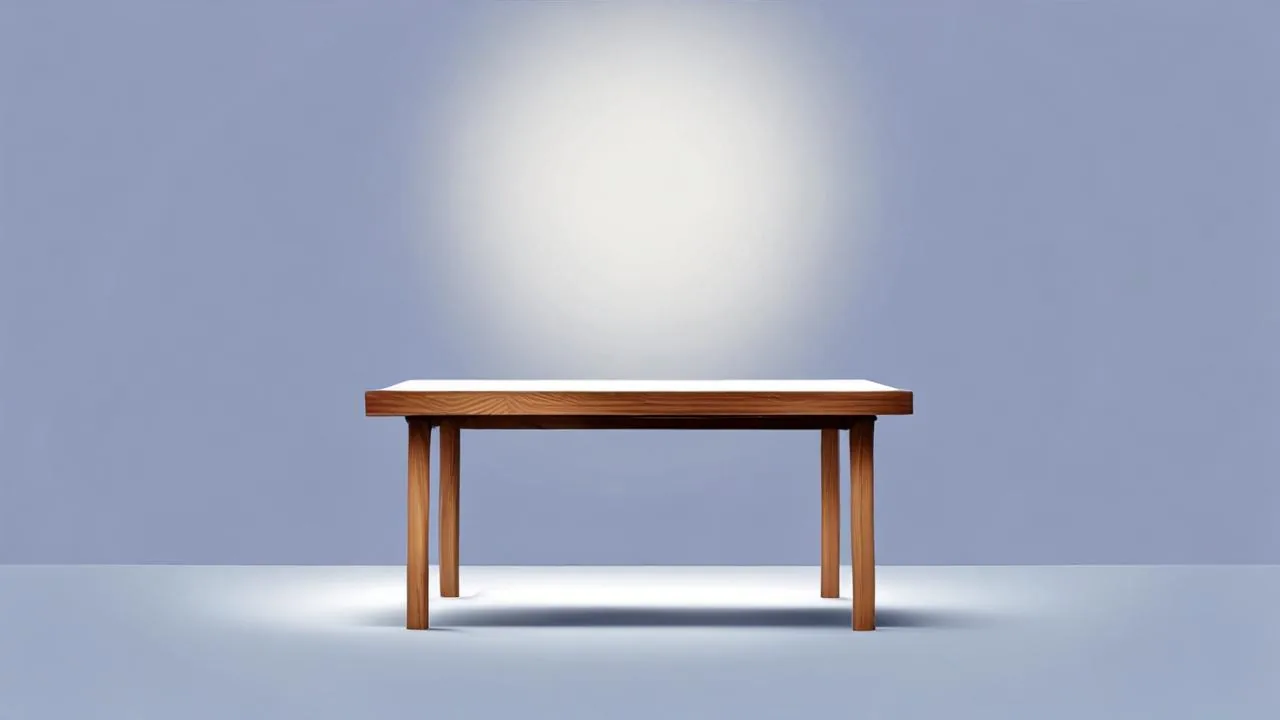 A conceptual illustration of an empty animation light table with a softly glowing blank white surface on a plain blue-grey background.